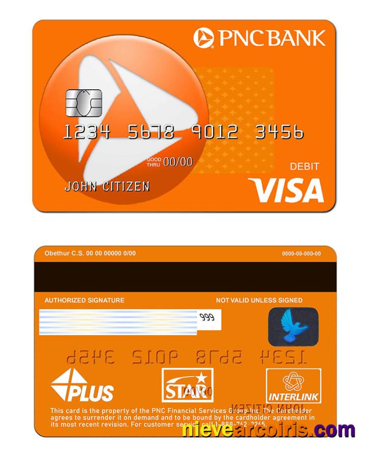 USA PNC bank Visa Card